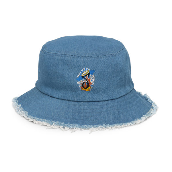 STR Distressed Denim Bucket Hat - Image 4